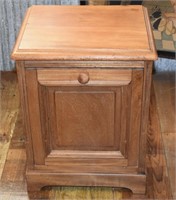 Antique Wooden Doored Flour Bin Cabinet 19.5"t
