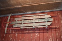 Vintage Wood & Metal Rail Sled 54" Long
