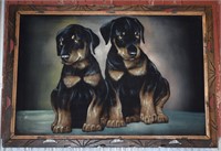 David Ortiz Signed Black Velvet Rottweiler Puppies
