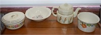 (2) Vintage China pcs w/ Teapot & Harker bowls
