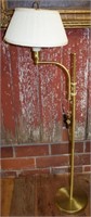 Vintage Brass Adjustable Floor Lamp w/ Shade