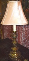 Vtg Solid Brass Table Lamp 32" tall w/ Finial