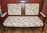 Antique Eastlake Carved Upholstered Loveseat