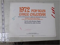 USED ORIGINAL RARE 1972 TAROT CALENDAR POP ROCK