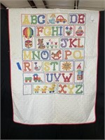 Cross stitched Alphabet Baby Quilt