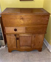 Vintage pine lift top wash stand, storage cabinet