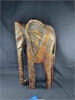 Wood Elephant Statue 20" Tall