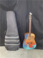 Hand Painted sea Qull Acoustical guitar Godin S6