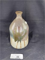 Handcrafted Pottery Glazed Jug Signed 1989 9"t