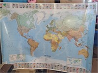 2009 laminated map of the world 56.5" by 39"