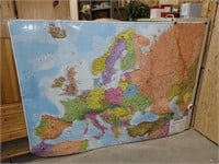 Large 2004 lamiinated map of Europe 72" by 53"