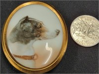 Jewelry Jack Russell dog oval porcelain