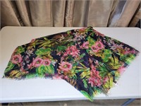 New Flowered scarf 70" by 55"