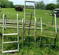 2 Stainless Steel Ladders & 1 Aluminum Ladder