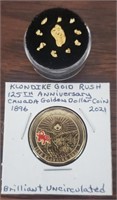 Alaska Natural Gold Nuggets & Coin #1