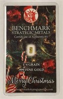 Benchmark 1/4 Grain Gold Bar : Christmas