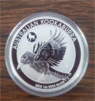 2018 One Ounce Silver Kookaburra Dollar