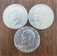 (3) Eisenhower Dollar Coins (SEE BELOW)