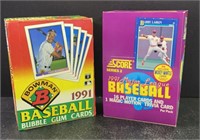 1991 Bowman & 1991 Score Baseball Card Packs