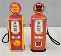 (2) Mini Philips + Shell Gas Pumps