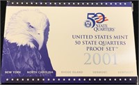 2001 5-coin Quarter Proof Set Us Treasury!