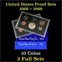 Group of 2 United States Proof Sets 1968-1969 10 c