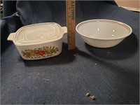 Corning Ware Casserole Dish & Corelle Bowl