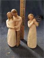 Lot of 2 Willow Tree Figures Together & Angel Joy