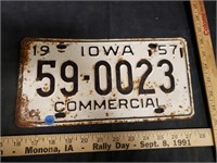 1957 Iowa Commercial License Plate