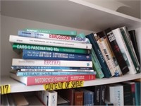 Shelf of Books to include Car & Motorcycle Books,