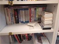 Shelf of Books to include Audio Cassette Tapes,