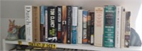 Shelf of Books to include Tom Clancy, Steve Martin