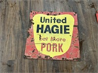 United Hagie Eat More Pork Sign