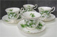 Royal Albert "Trillium" Teacups & Saucers