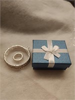 White  Austrian Crystal Ring & Bracelet Set