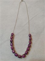 Platinum/Sterling Mojave Purple Turqoise Necklace