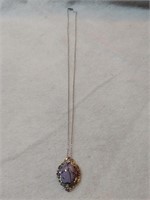 Tiffany Stone, Amethyst Pendant w/ Chain
