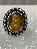 Ring - German Silver Citrine Size 7