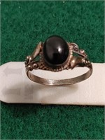 1940s Sterling Ring w/ Sapphire Stone Size 10.5