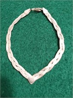 Vty Sterling Braided Chevron Bracelet (Italy)