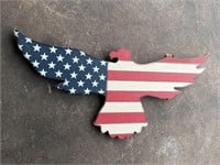 Carved wooden American flag eagle