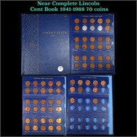 Near Complete Lincoln Cent Book 1941-1968 70 coins