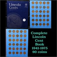 Complete Lincoln Cent Book 1941-1975 90 coins