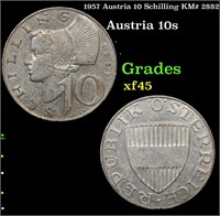 1957 Austria 10 Schilling KM# 2882 Grades xf+
