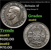 1942 Great Britain 1 Florin (2 Shillings) Silver K