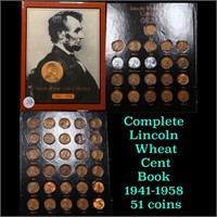 Complete Lincoln Wheat Cent Book 1941-1958 51 coin