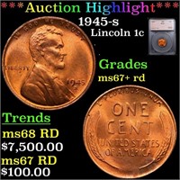 ***Auction Highlight*** 1945-s Lincoln Cent 1c Gra