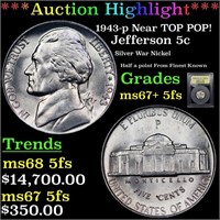 ***Auction Highlight*** 1943-p Jefferson Nickel Ne