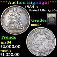 ***Auction Highlight*** 1884-s Seated Liberty Dime