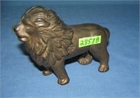 Antique cast iron lion bank